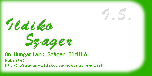 ildiko szager business card