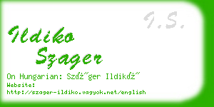 ildiko szager business card